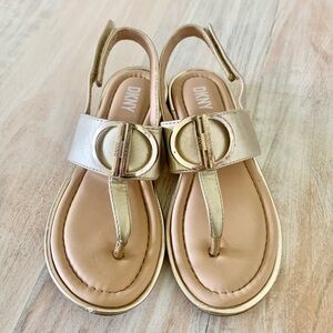 🌈6/$10 DKNY Gold Sandals w/ Velcro Back Closure